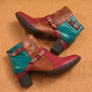 Spring Step L'Artiste Gatehouse Colorful Ankle Boots Booties size 42